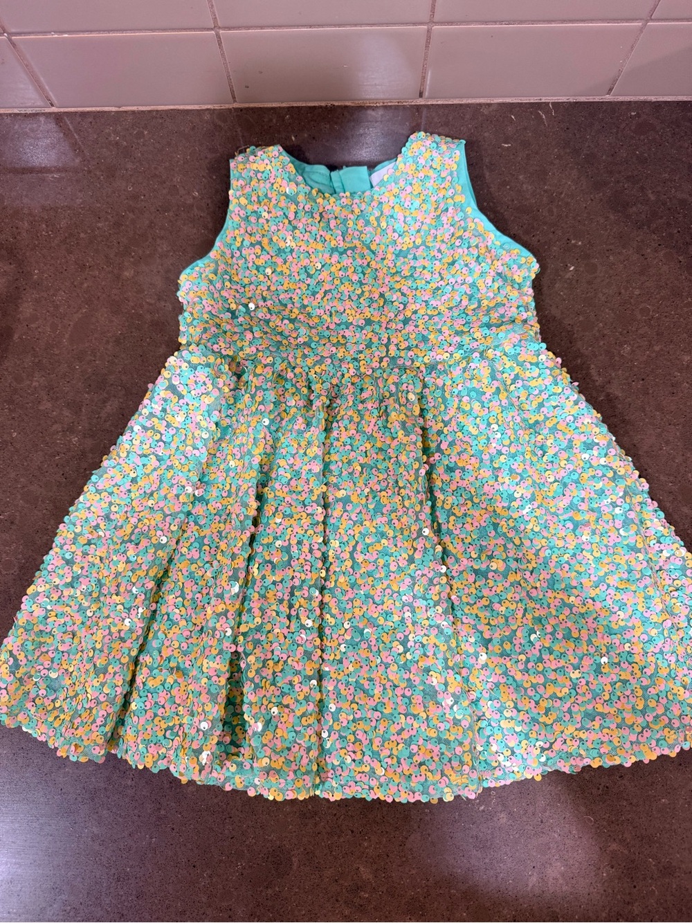 Heritage Mint Sequin Floral Party Dress